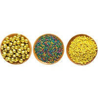 Kit de granulado dourado e multicolorido sortido - 85 gr