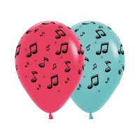 Balões de látex com notas musicais Tik Tok 30 cm - 12 unidades