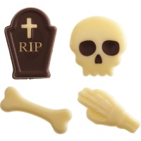 Figuras de chocolate branco Skulls and Bones - 80 unidades