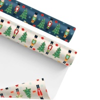 Papel de embrulho quebra-nozes de Natal 5 x 0,7 m - 1 unid.