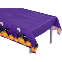 Toalha de mesa Halloween Abóbora e Gato - 1,83 x 1,32 m