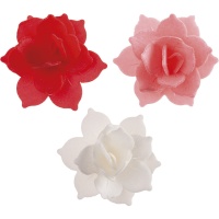 Flores de nenúfar mini vermelhas, rosas e brancas de 4,5 cm - 8 unidades