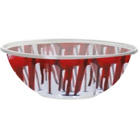 Taça transparente de 25 cm com sangue