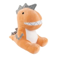 Peluche dinossauro cor de laranja 33 x 29 cm