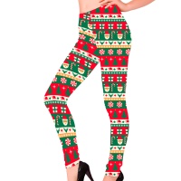 Leggings de Natal em forma de bengala doce