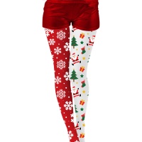 Meia-calça com árvore de Natal e floco de neve