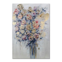 Tela bouquet dourado 60 x 90 cm - DCasa