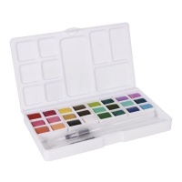 Conjunto de aguarelas para diário Pastel - Artis Decor - 24 cores