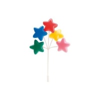 Topo de bolo em forma de bouquet de estrelas coloridas de 17 cm - 36 peças - 36 pcs.