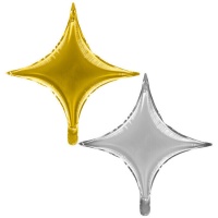 Globo metálico estrela de 4 pontas 45 cm