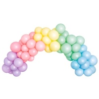 Guirlanda de balões arco-íris pastel 2,5m - 40 unidades