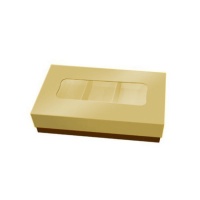 Caixa dourada pequena para chocolates 14,5 x 7,5 x 3,5 cm - Pastkolor