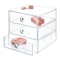 Organizador de casa de banho com 3 gavetas transparentes