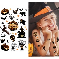 Tatuagens temporárias com desenhos de Halloween - 1 folha