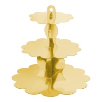 Suporte para cupcakes dourado 33,5 x 35 cm - 1 peça