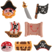 Figuras de açúcar pirata 4 cm - 48 unidades