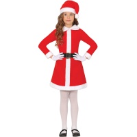 Fato de Mãe Natal com vestido para rapariga