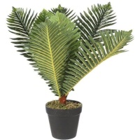 Planta artificial de palmeira tropical com vaso preto 50 cm