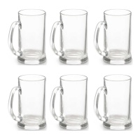 Caneca de cerveja 650 ml com pega - 6 unid.