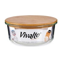 Frascos de vidro borossilicato de 950 ml com tampa de bambu